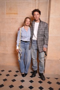 Melanie Thierry and Raphael Haroche at the Celine Spring 2026 Ready-to-Wear show