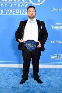 Paul Walter Hauser at "The Fantastic Four: First Steps" World Premiere held at the Dorothy Chandler Pavilion on July 21, 2025 in Los Angeles, California.