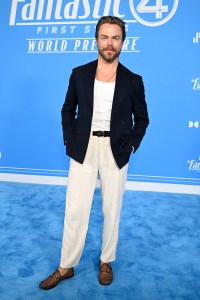 Derek Hough at "The Fantastic Four: First Steps" World Premiere held at the Dorothy Chandler Pavilion on July 21, 2025 in Los Angeles, California.