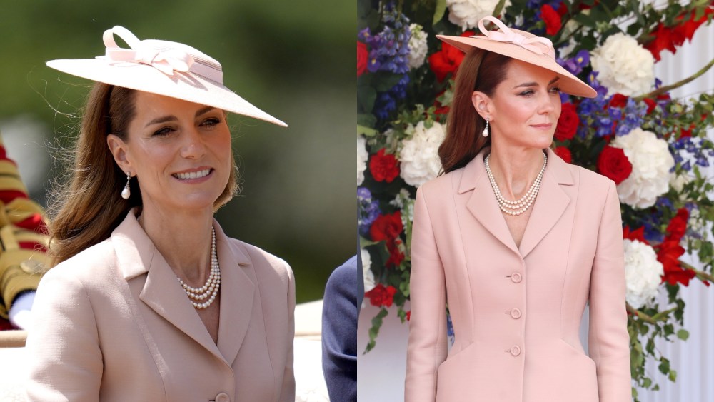WINDSOR, ENGLAND - JULY 08: Catherine, Princess of Wales awaits the arrival of President Emmanuel Macron and Mrs Brigitte Macron on July 08, 2025 in Windsor, England. President Emmanuel Macron and Mrs Brigitte Macron visit the UK in the first visit State Visit made by France in 17 years. They are staying at Windsor Castle, hosted by King Charles III and Queen Camilla, and a banquet will be held there in their honour. The Macrons will visit Imperial College, and the President will address Parliament during his stay. (Photo by Chris Jackson/Getty Images)