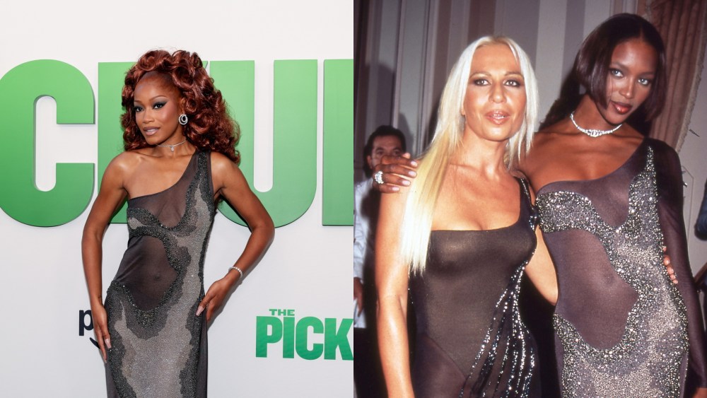 Keke Palmer at "The Pickup" World Premiere held at Regal LA Live on July 27, 2025 in Los Angeles, California. Designer Donatella Versace and model Naomi Campbell attend the 13th Annual Night of Stars at the Pierre Hotel, New York, New York, 1996. (Photo by Rose Hartman/Getty Images)