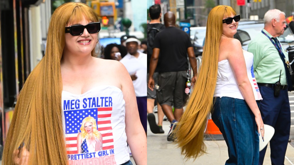 Megan Stalter with ginger-yellow hair in New York City.