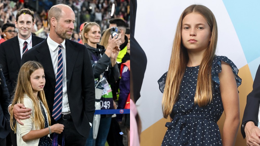 Prince William and Princess Charlotte celebrate after England win the Penalty shoot out to win the UEFA Women's Euro 2025 Final during the final match between England and Spain at St. Jakob-Park on July 27, 2025 in Basel, Switzerland.