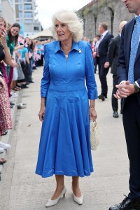 LONDON, ENGLAND - JULY 14: Queen Camilla during a visit to unveil the new RHS and BBC Radio 2 'Dog Garden', designed by Monty Don at Battersea Dogs & Cats Home on July 14, 2025 in London, England. (Photo by Chris Jackson/Getty Images)
