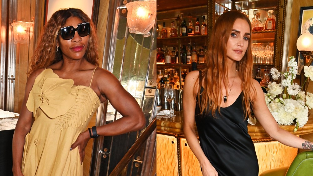 LONDON, ENGLAND - JULY 03: Serena Williams, Ashlee Simpson Ross attend an intimate afternoon cocktail reception hosted by Evan Ross, Ross Naess and family in honour of Arne Naess. Jr and Arne's Reserve Caviar in the Vesper Bar at The Dorchester on July 3, 2025 in London, England. (Photo by Dave Benett/Getty Images)