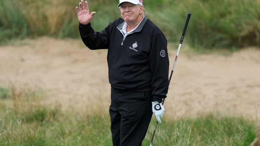 President Donald Trump in Scotland over the weekend.