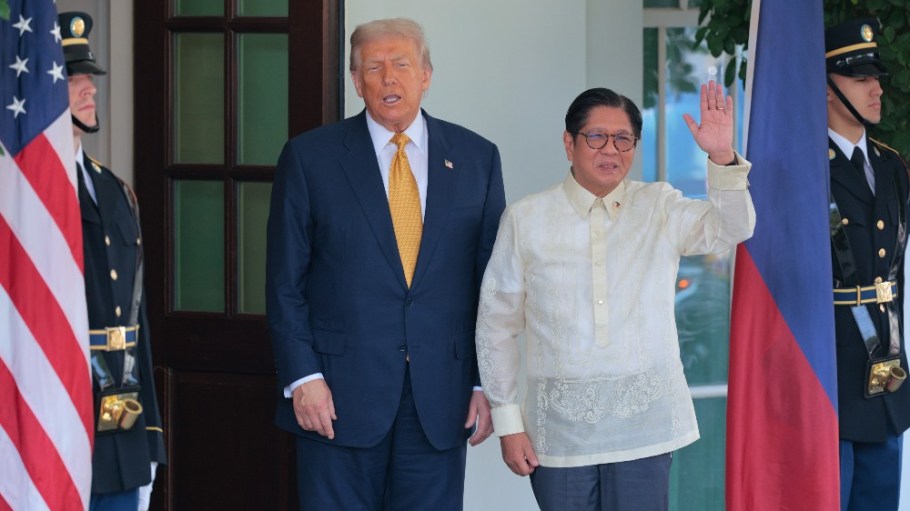 President Donald Trump greets Philippine President Ferdinand Marcos Jr. at the White House on Tuesday.