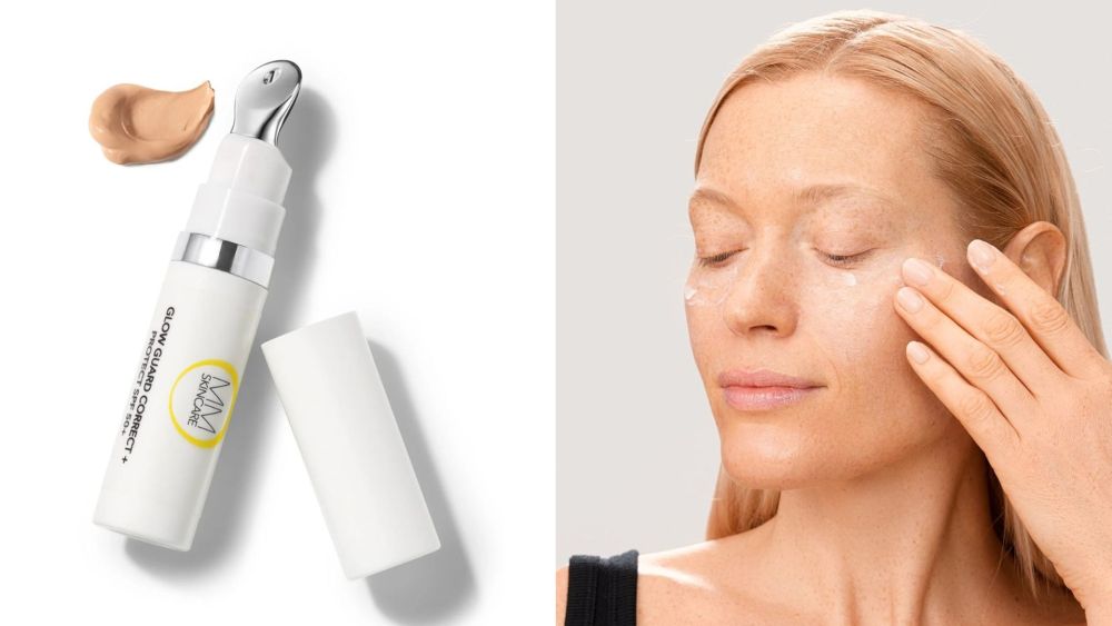 MM Skin care SPF eye cream with swatch