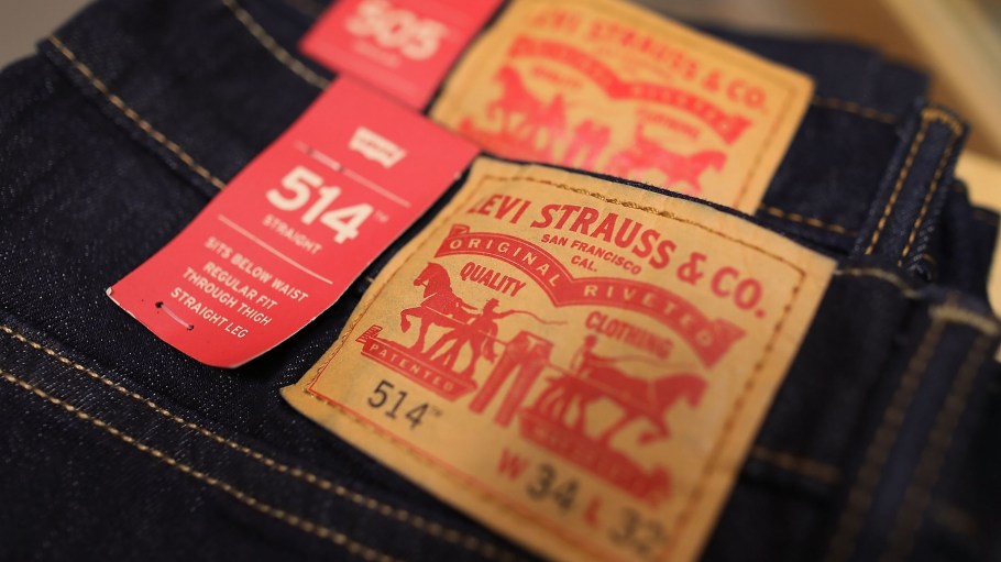 Levi's clothes are seen on the day President Donald Trump placed tariffs on steel and aluminum imports and European Union responded by warning that it would target iconic American brands such as Levi's on May 31, 2018 in Miami, Florida.
