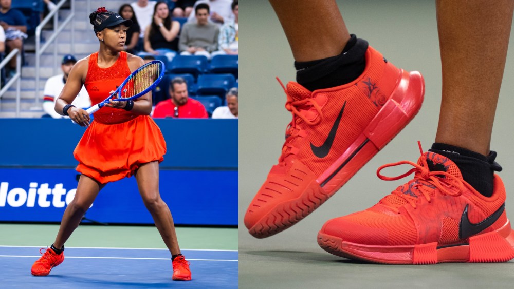 Naomi Osaka competing in the 2025 U.S. Open wearing her Nike GP Challenge 1 tennis shoes at USTA Billie Jean King National Tennis Center  on Aug. 26, 2025.