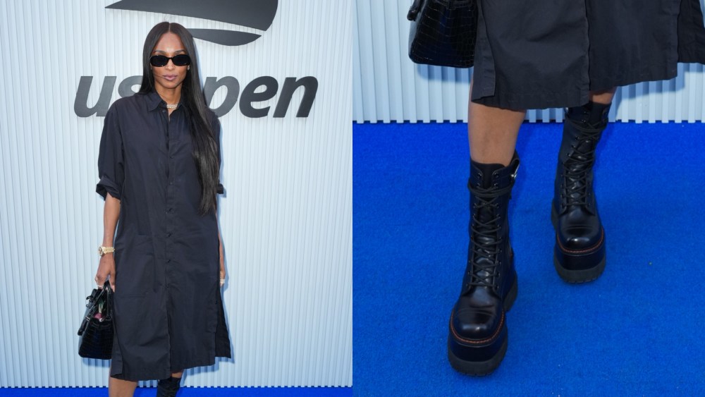 Ciara attended the US Open 2025 in black combat boots from R13