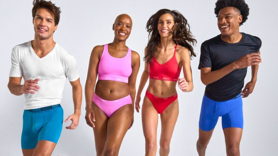 Styles from the Hanes Moves collection.