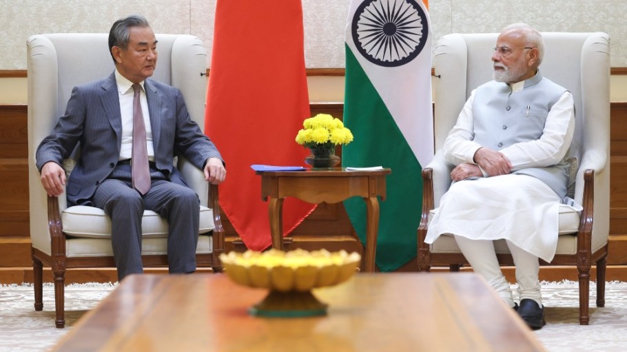 Chinese Foreign Minister Wang Yi, Indian Prime Minister Narendra Modi.