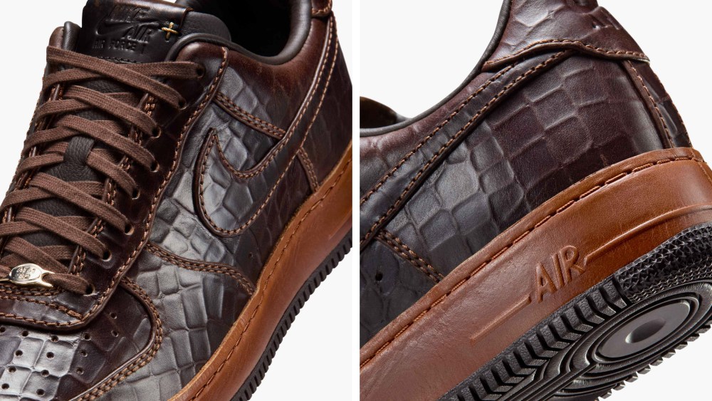 Nike Air Force 1 Low Brown Croc Skin Leather