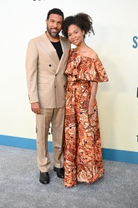 O. T. Fagbenle, Jeannette Francis at the "Splitsville" Los Angeles Premiere held at AMC The Grove 14 on August 19, 2025 in Los Angeles, California.