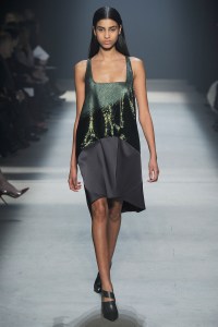 A model on the runway at the Narciso Rodriguez fall 2014 show at SIR Stage37.