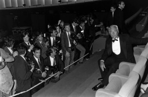 Designer Giorgio Armani poses for cameras during "Made in Milan" film premiere and dinner party. The film is directed by Martin Scorsese, and the dinner is organized by Giorgio Armani which took place on the last day of the Venice Film Festival.