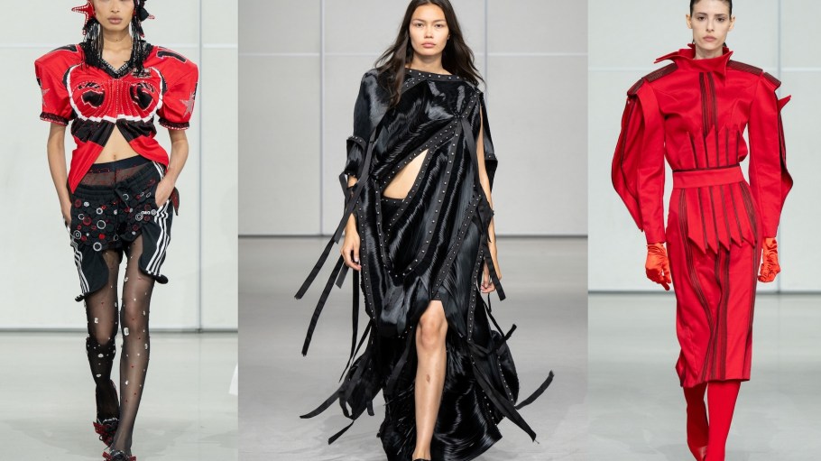 The New School’s Parsons School of Design presented the 14th generation of its annual MFA fashion and society runway show, featuring from left: Effe, Jontay Kahm and Maryam Yazdanpanah.