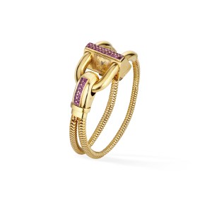 Cadenas wristwatch, 1943 Yellow gold, rubies Van Cleef & Arpels Collection