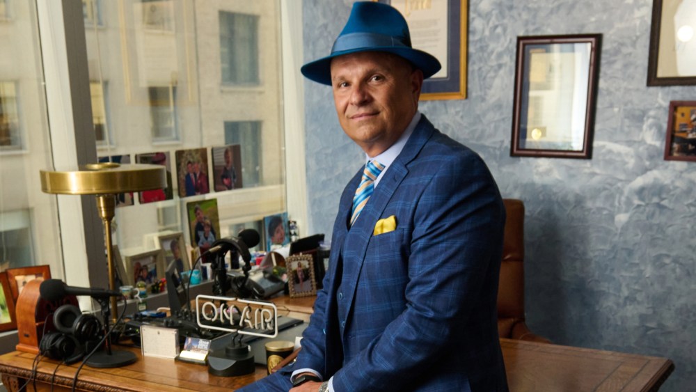 Celebrity attorney Arthur Aidala in his Midtown office sporting a three-piece suit and his trademark fedora.