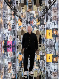Designer Giorgio Armani at the Emporio Armani exhibit.