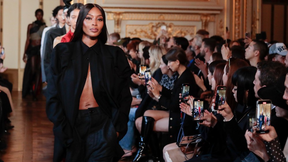 PARIS, FRANCE - OCTOBER 03: (EDITORIAL USE ONLY - For Non-Editorial use please seek approval from Fashion House) Naomi Campbell walks the runway during the Torisheju Womenswear Spring/Summer 2024 show as part of Paris Fashion Week on October 03, 2023 in Paris, France. (Photo by Antoine Flament/Getty Images)