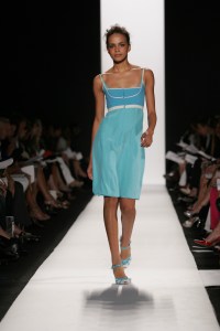 A model walks down the runway at the Spring 2005 Narciso Rodriguez show in New York.