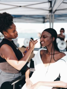 Backstage at the Collina Strada spring 2026 ready-to-wear show at New York Fashion Week.