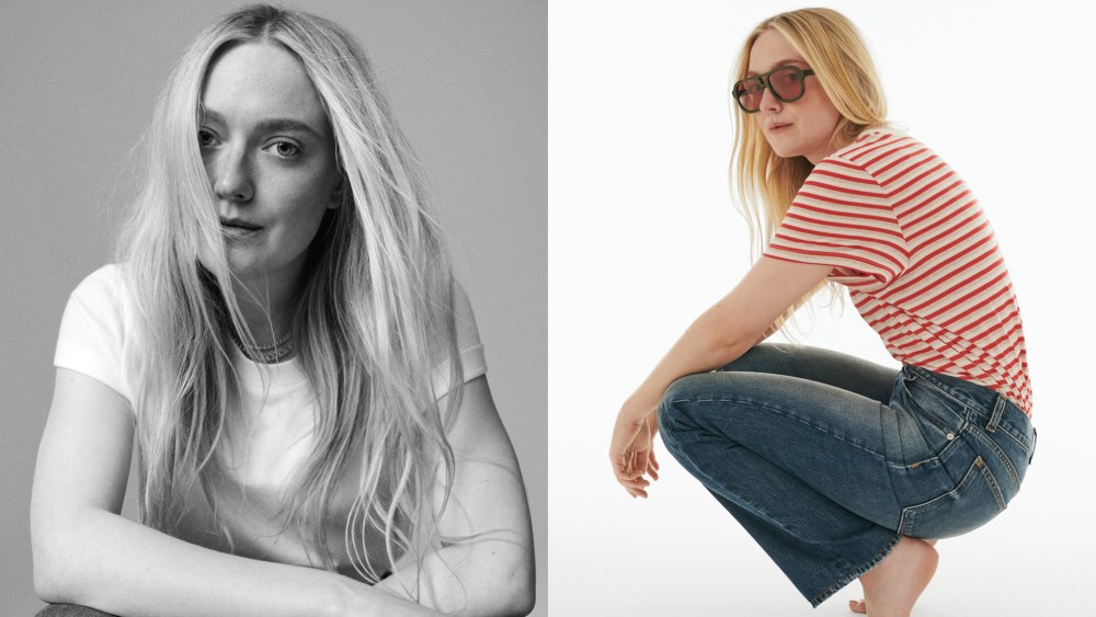 Dakota Fanning for Madewell, from a September 2025 campaign.