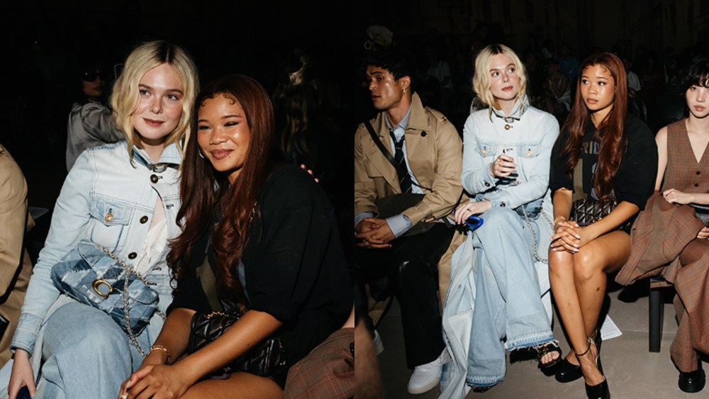 Elle Fanning, left, and Storm Reid at the Coach show during New York Fashion Week on Sept. 15, 2025 in New York City.