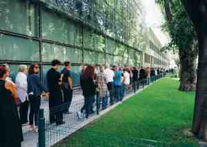 Guests attend Giorgio Armani Memorial in Milan over the weekend.