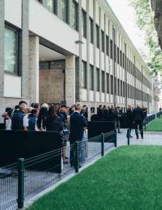 Guests attend Giorgio Armani Memorial in Milan over the weekend.