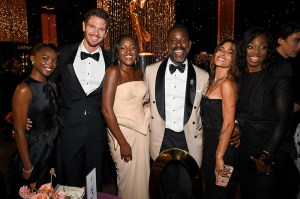 Aliyah Mastin, Jon Beavers, Krys Marshall, Sterling K. Brown, Sarah Shahi, Enuka Okuma at the 77th Primetime Emmy Awards Governors Ball on September 14, 2025 in Los Angeles, California.
