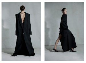 Balenciaga 54th Couture stretch Barathea wool dress, gloves and shoes.