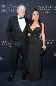 François-Henri Pinault, Salma Hayek at Kering Foundation Fourth Annual ‘Caring for Women’ Dinner in New York at The Pool on September 11, 2025 in New York, New York.