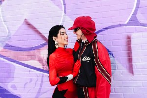 Kenia Os and Peso Pluma at the Off-White Spring 2026 Ready-to-Wear show