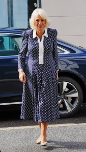 TRURO, ENGLAND - SEPTEMBER 2: Queen Camilla arrives for her visit to the headquarters of the charity ShelterBox to meet with staff and volunteers to mark its twenty-fifth anniversary on September 2, 2025 in Truro, England. The Queen's connection to ShelterBox dates back to 2006, when the then Duchess of Cornwall was introduced to the charity on an official visit to Pakistan, later becoming President in 2007 and Patron in May 2021. (Photo by Ben Birchall - WPA Pool/Getty Images)