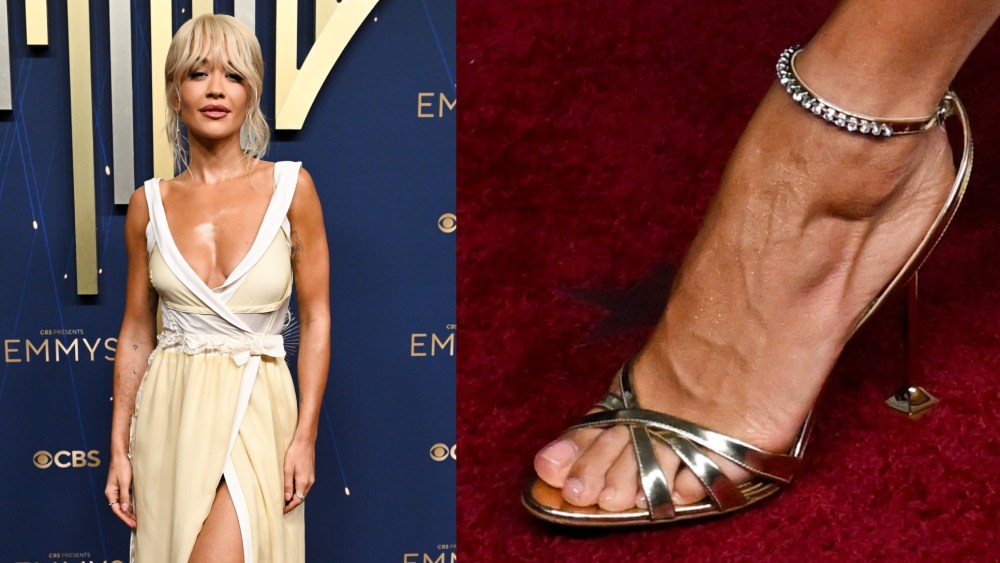 Rita Ora at the 77th Primetime Emmy Awards held at the Peacock Theater on Sunday in Los Angeles, California.