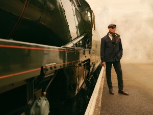Stanley Tucci in the campaign for N. Peal’s new Art of Travelling collection.