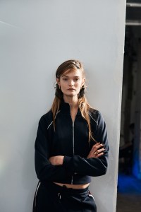 Backstage at the Tory Burch spring 2026 ready-to-wear show at New York Fashion Week.