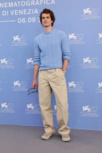 Andrew Garfield attends the "After The Hunt" photocall during the 82nd Venice International Film Festival.