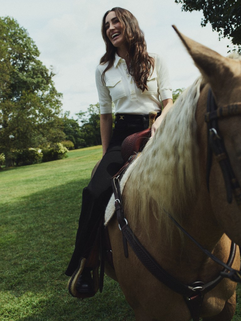 Jessica Springsteen in Citizens of Humanity's equestrian-capsule campaign.