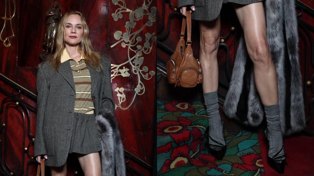 Diane Kruger attended a Miu Miu dinner in the brand's buckle slingbacks.