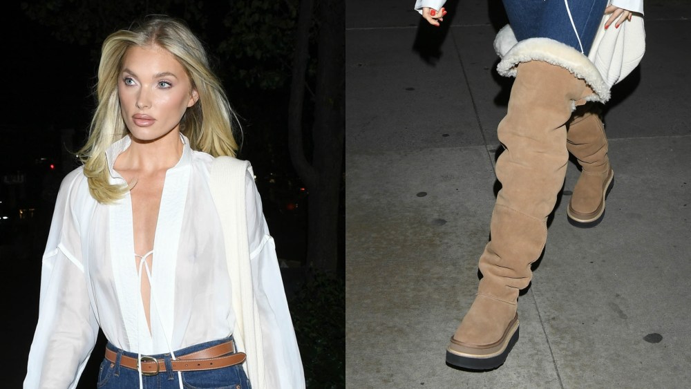 Elsa Hosk arriving to the Ugg Feel House on Oct. 23, 2025 in New York City.