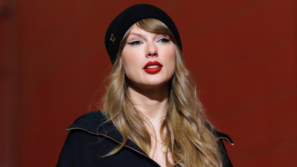 Taylor Swift lipstick at a Kansas City Chiefs Game.