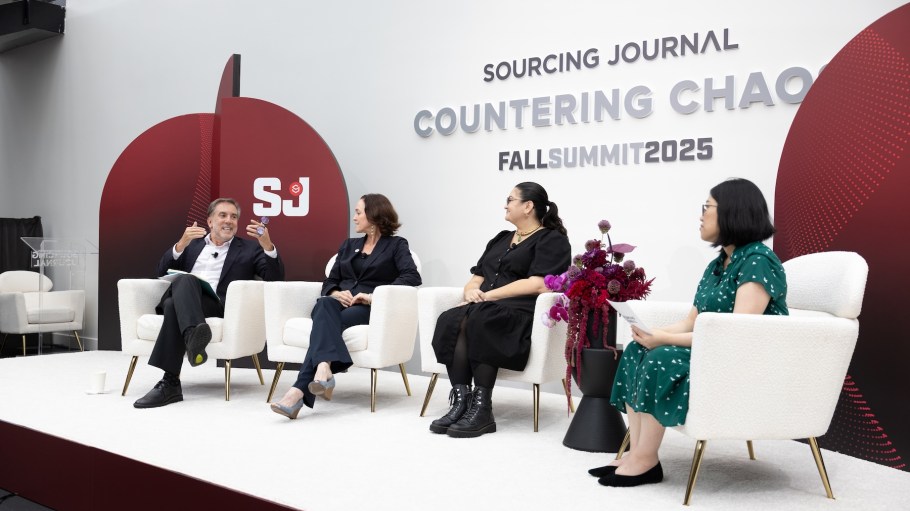 From left: Mark Anner, dean and distinguished professor for the school of management and labor relations at Rutgers University; Shawna Bader-Blau, executive director of the Solidarity Center; Tiffany Rogers, vice president of research and development, social compliance at the Fair Labor Association; and Jasmin Malik Chua, Sourcing Journal’s climate and labor editor.