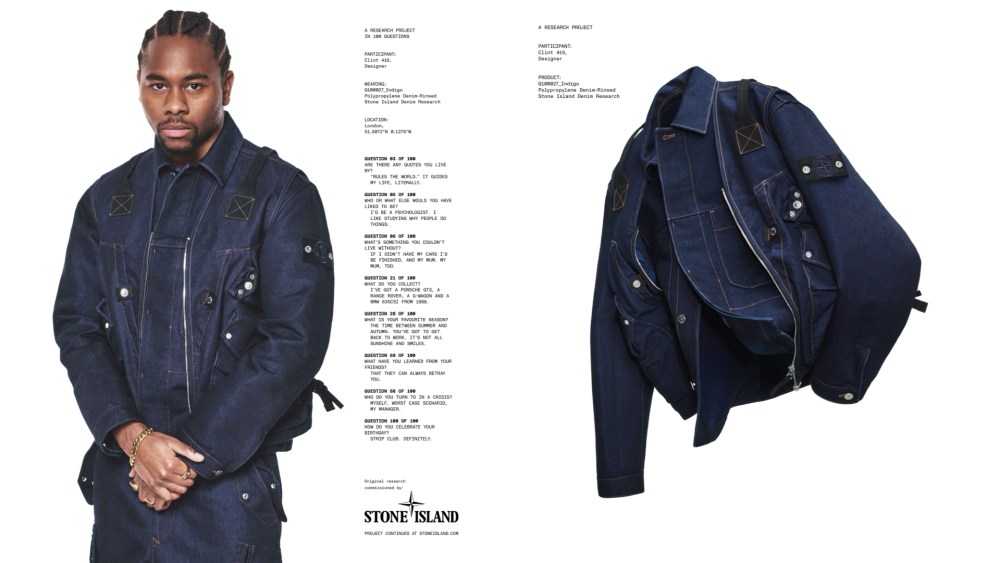 The Stone Island Denim Research collection's ad campaign fronted by Clint 419.