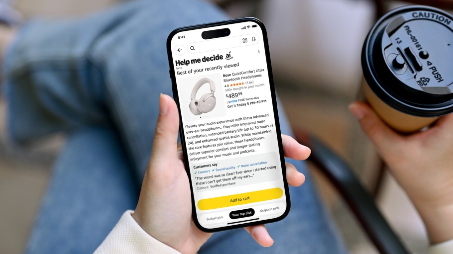 Amazon's new Help Me Decide tool, powered by generative AI.