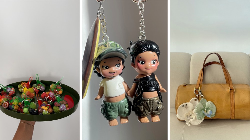 Handmade bag charms from MyPerlitas and Friend Apartment.