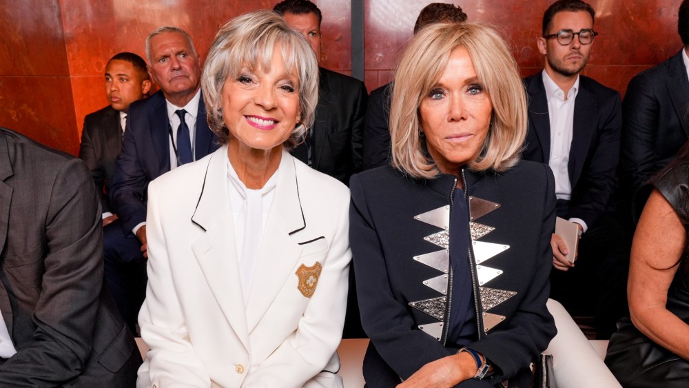 Hélène Mercier-Arnault, Brigitte Macron at the Louis Vuitton fashion show as part of Spring/Summer 2026 Paris Fashion Week held at The Louvre on September 30, 2025 in Paris, France.